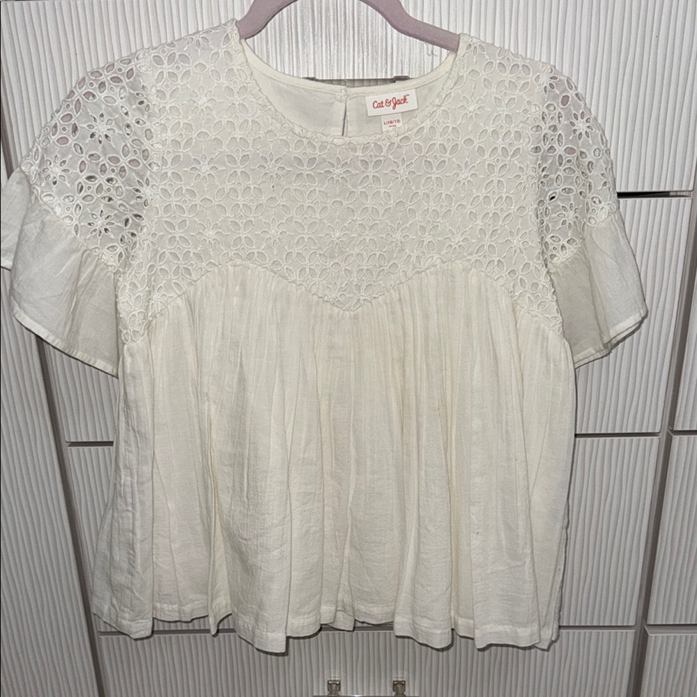 NWT Cat & Jack Women's White Lace Top